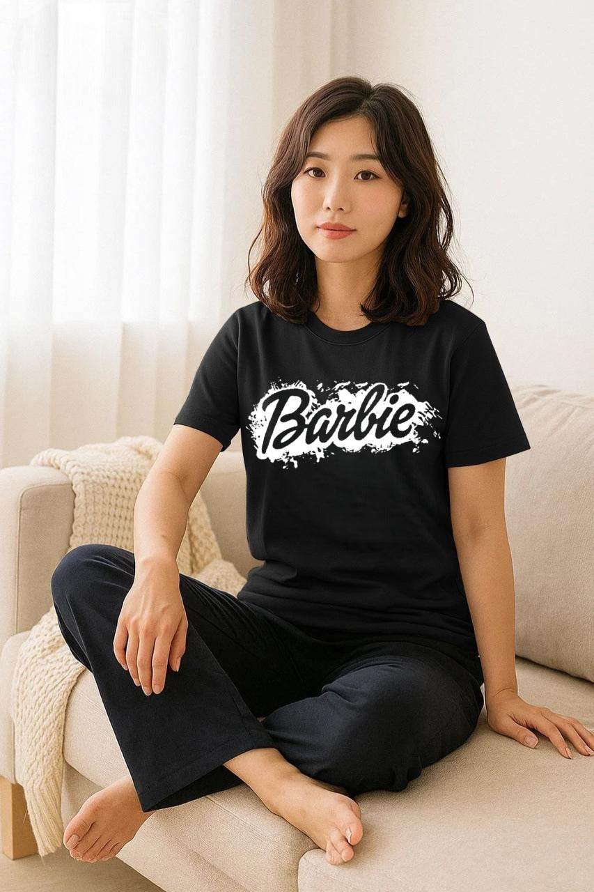 Barbie Printed Women’s Night Suit Set | Comfy Cotton Sleepwear - SixtyOneShop