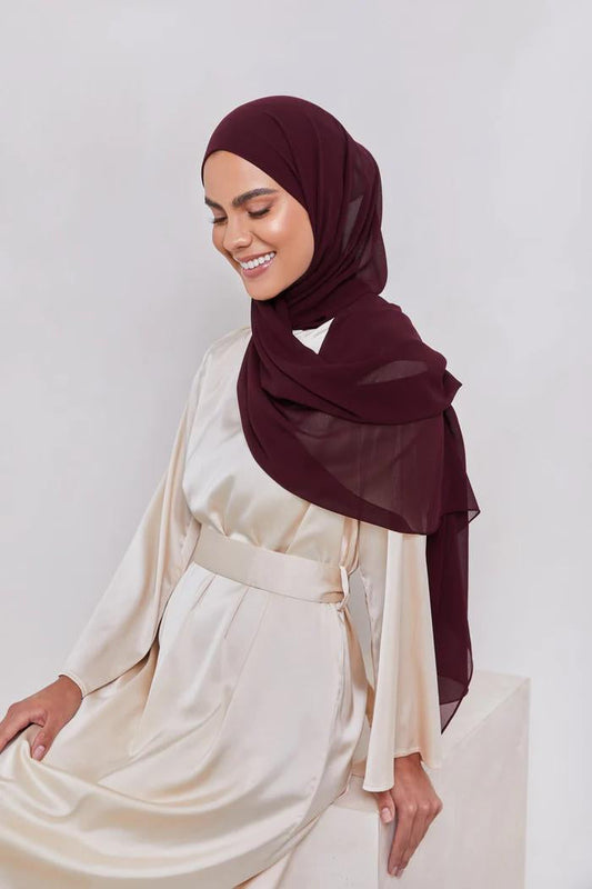 Essential Chiffon Hijab - Aubergine the-stylefits