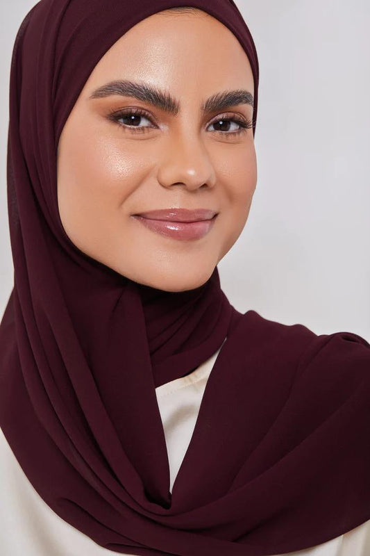 Essential Chiffon Hijab - Aubergine the-stylefits