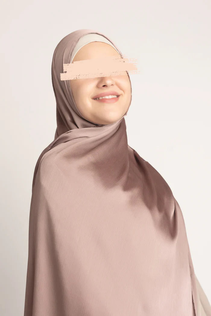 Premium Crinkle Silk Hijab - Bronze the-stylefits