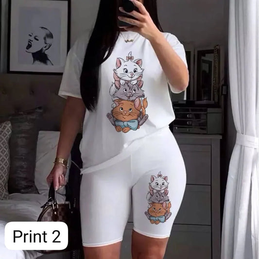 Women’s 2-Piece Summer Nightwear Set – Printed Top & Shorts