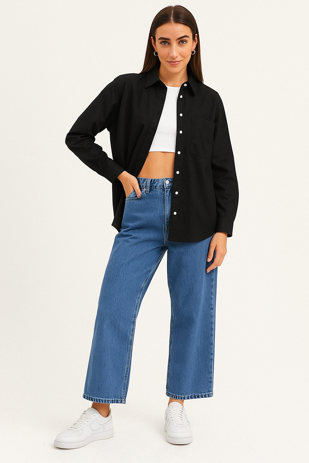 Casual Button Down Shirt - Black the-stylefits