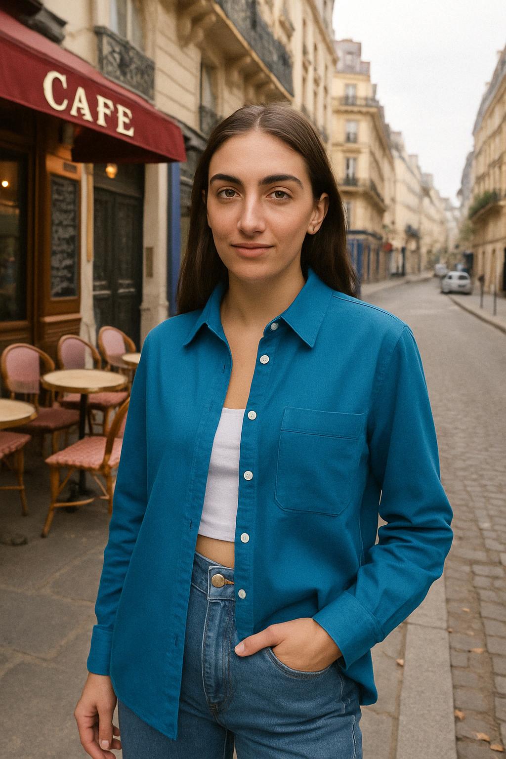 Casual Button Down Shirt - Peacock Blue the-stylefits