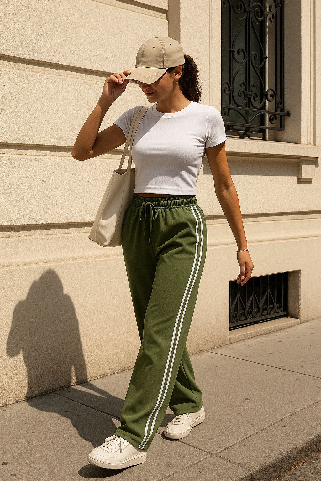 Double Striped Straight Leg Pants the-stylefits