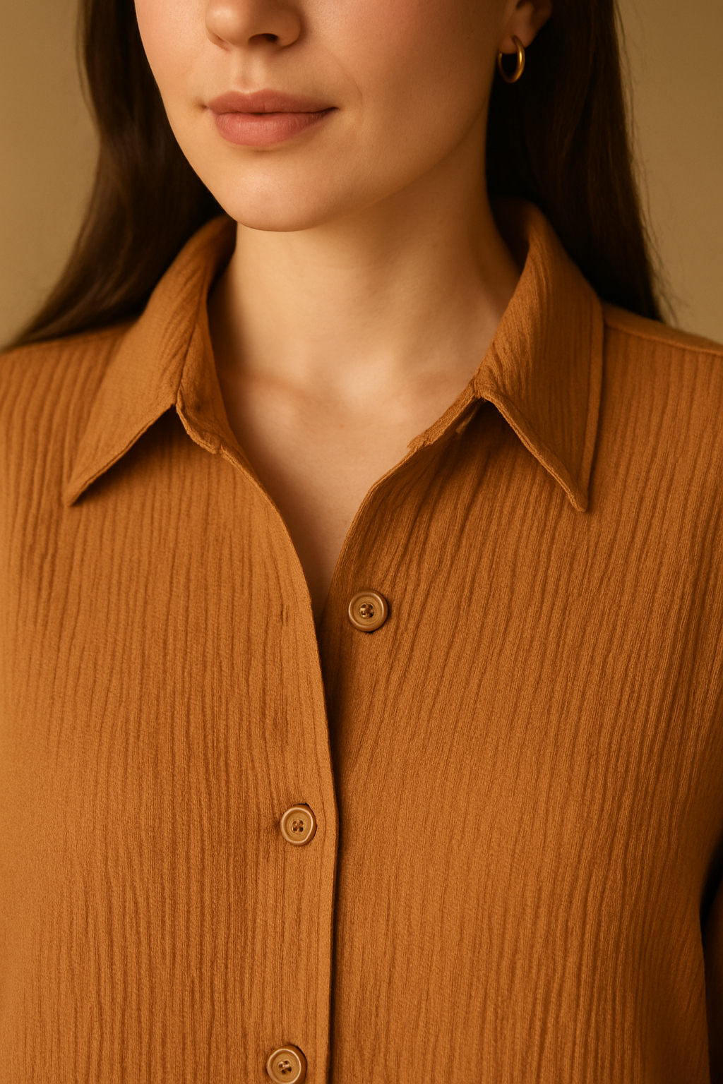Crusha - Button Down Co-ord Set - Tan the-stylefits