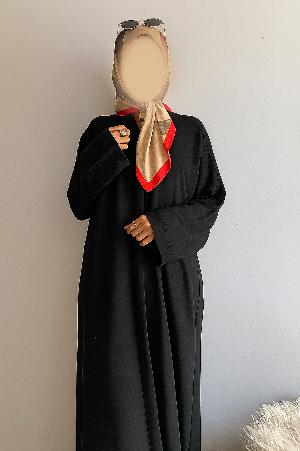 Everyday Front Open Abaya - Black the-stylefits