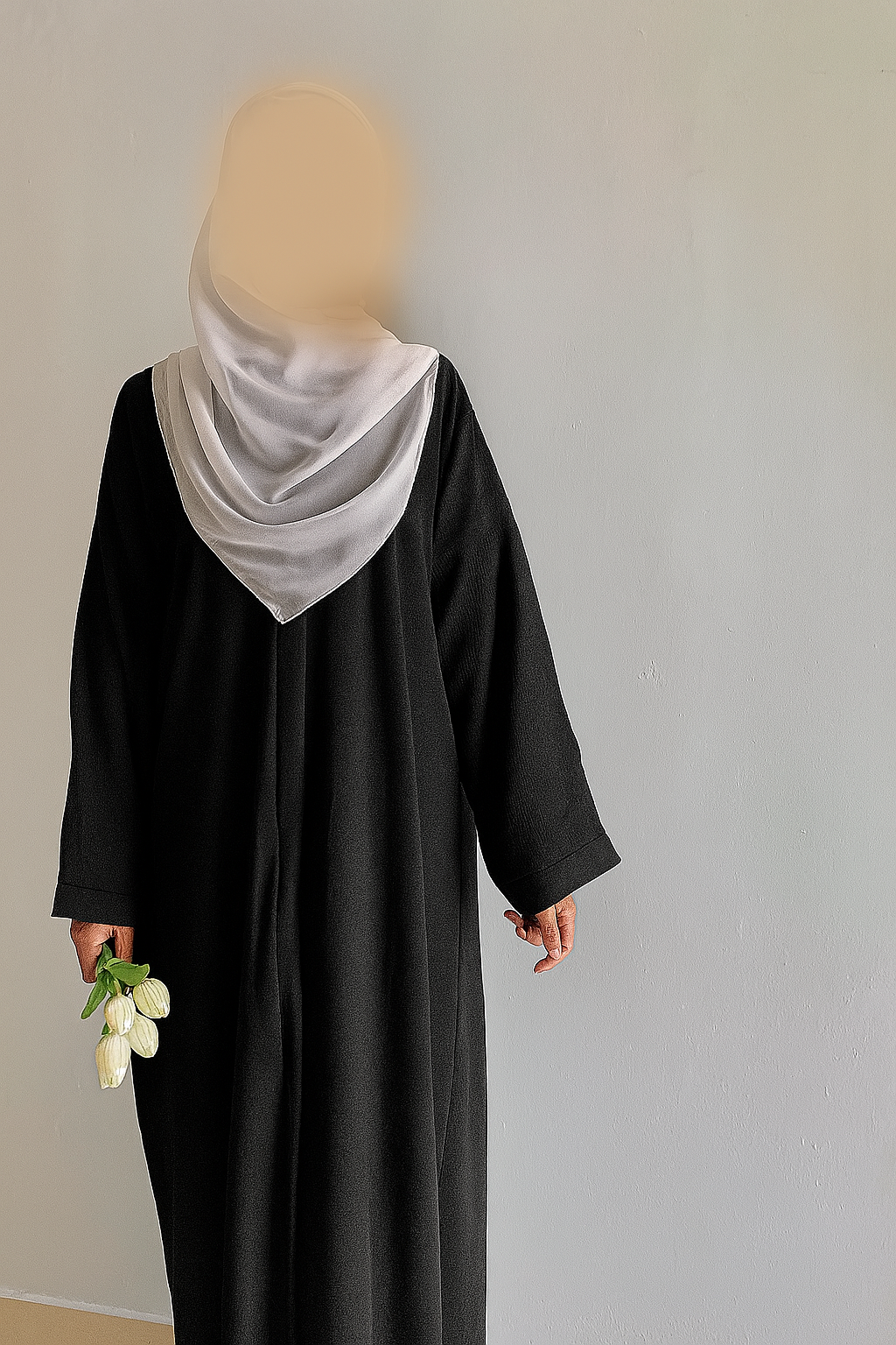 Everyday Front Open Abaya - Black the-stylefits