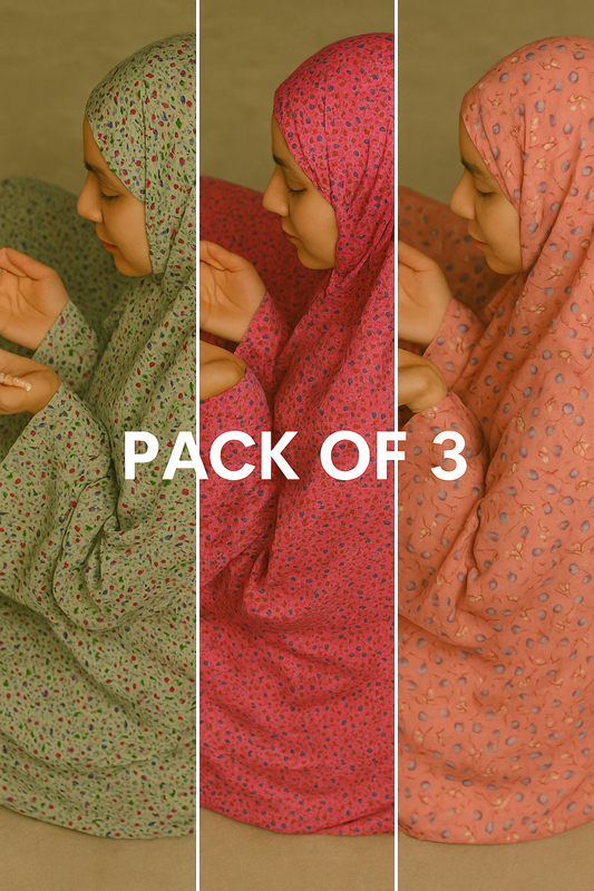 Pack of 3 Namaz Chadars  (Click to select colors) BYOB