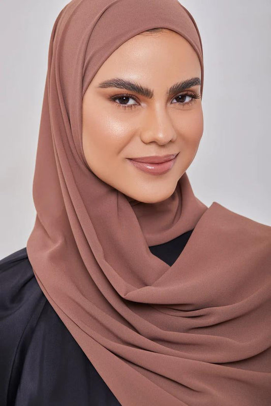 Essential Chiffon Hijab - Chocolate Creme the-stylefits