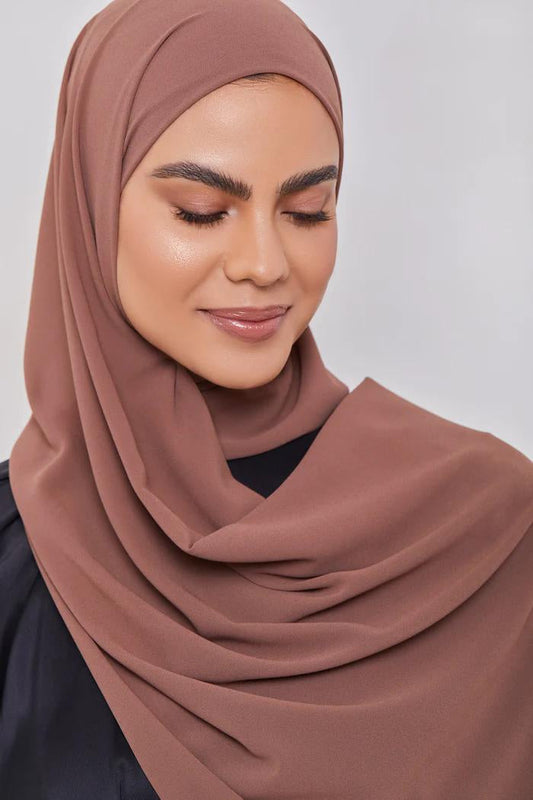Essential Chiffon Hijab - Chocolate Creme the-stylefits