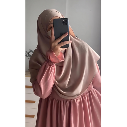 Frilled accents on elegant abaya for women-sixtyoneshop