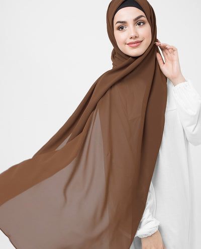 Essential Chiffon Hijab - Coffee the-stylefits