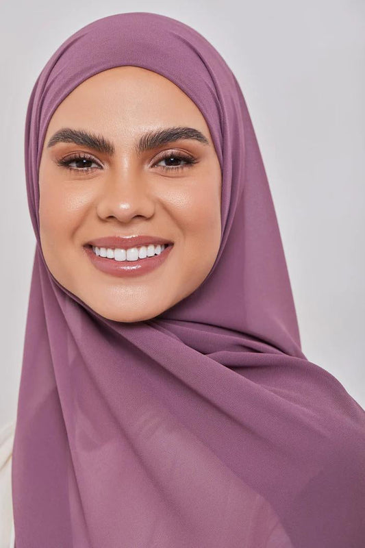 Essential Chiffon Hijab - Dark Mauve the-stylefits
