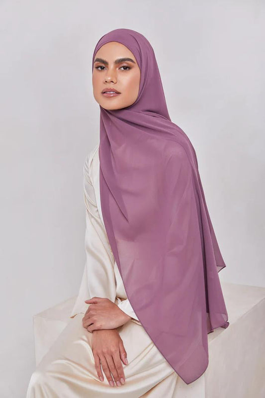 Essential Chiffon Hijab - Dark Mauve the-stylefits