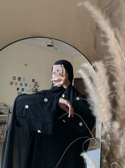 Daffodil - Sunflower Embroidered Abaya the-stylefits
