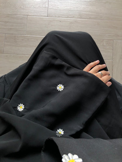 Daffodil - Sunflower Embroidered Abaya the-stylefits