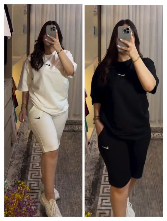 Women’s Cotton Lounge Top & Shorts Set – Casual Summer Outfit