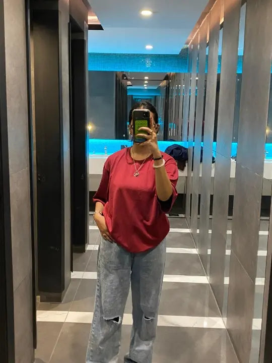 Unisex Drop Shoulder T-Shirt – Terry Cotton Oversized Tee for Summer
