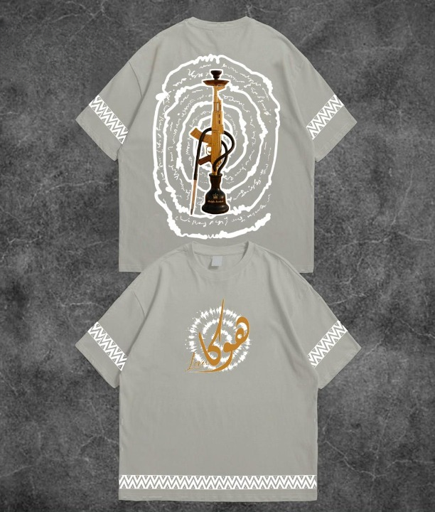 Hukka Printed Drop Shoulder T-Shirt – Oversized Streetwear Tee for Men & Women