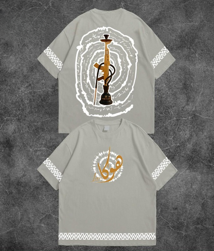 Hukka Printed Drop Shoulder T-Shirt – Oversized Streetwear Tee for Men & Women
