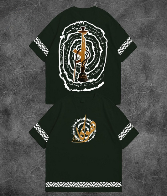 Hukka Printed Drop Shoulder T-Shirt – Oversized Streetwear Tee for Men & Women