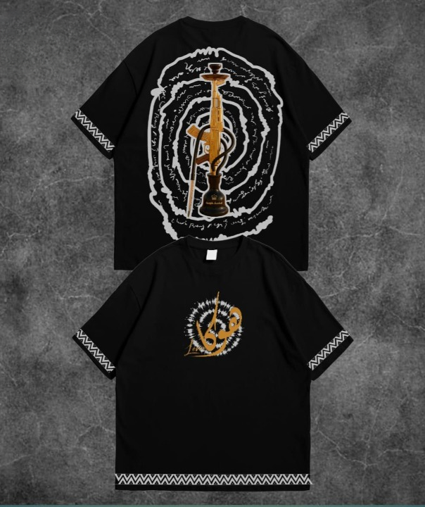 Hukka Printed Drop Shoulder T-Shirt – Oversized Streetwear Tee for Men & Women