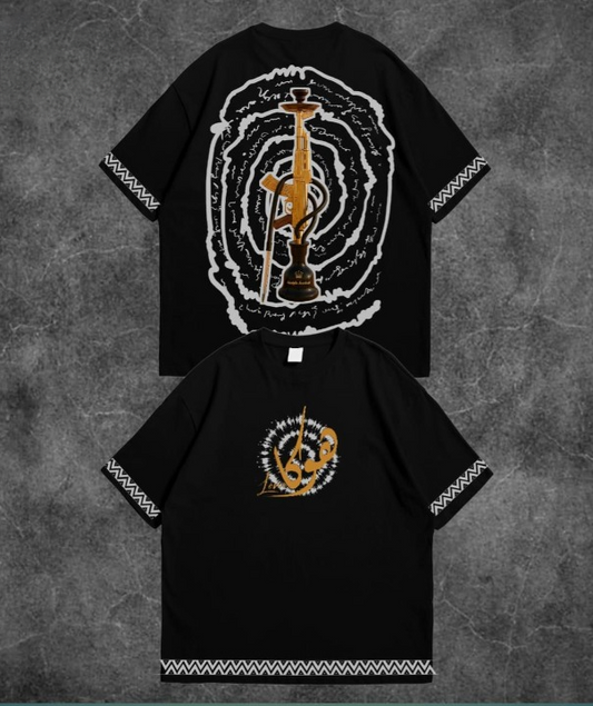 Hukka Printed Drop Shoulder T-Shirt – Oversized Streetwear Tee for Men & Women