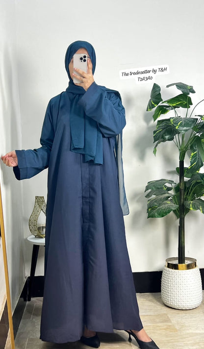 Dual Tone Abaya Dress with Matching Hijab – Elegant Loose-Fit Khimar Style | Modest Fashion UAE & KSA