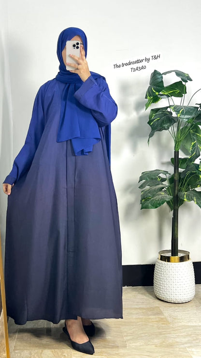 Dual Tone Abaya Dress with Matching Hijab – Elegant Loose-Fit Khimar Style | Modest Fashion UAE & KSA