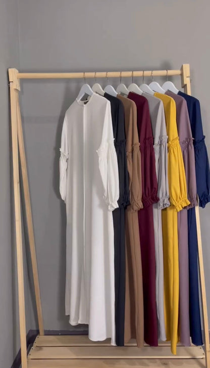 Emira - Puffed Sleeve Abaya the-stylefits