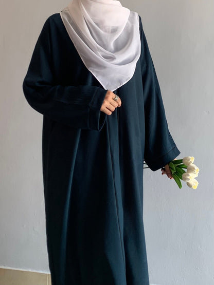Everyday Front Open Abaya - Teal the-stylefits