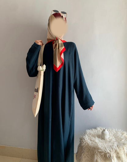 Everyday Front Open Abaya - Teal the-stylefits