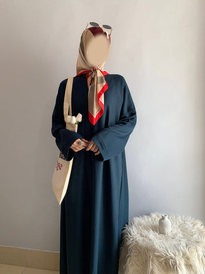 Everyday Front Open Abaya - Teal the-stylefits