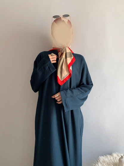 Everyday Front Open Abaya - Teal the-stylefits