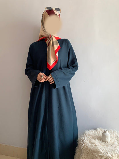 Everyday Front Open Abaya - Teal the-stylefits