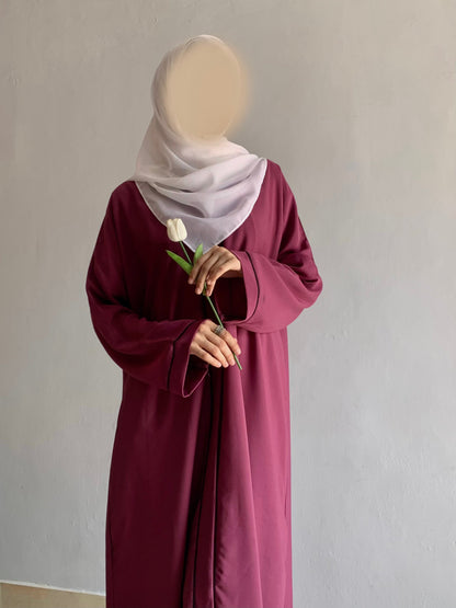 Everyday Front Open Abaya - Vine the-stylefits