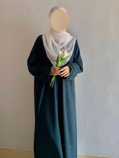 Everyday Front Open Abaya - Teal the-stylefits