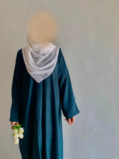 Everyday Front Open Abaya - Teal the-stylefits