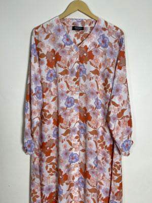 Apricot Floral Abaya – Floral Front Open Abaya - SixtyOneShop