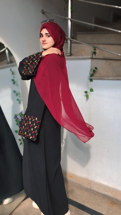 Tulip - Embroidered Abaya the-stylefits