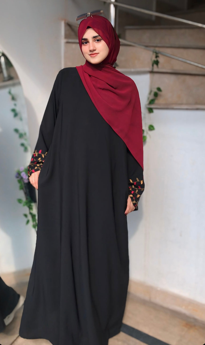 Tulip - Embroidered Abaya the-stylefits