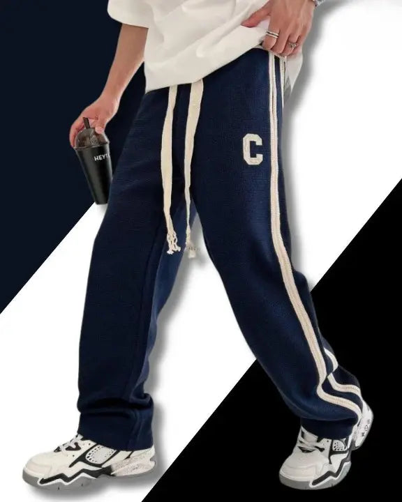 Unisex Jogger Pants with Side Stripe & "C" Logo – Streetwear Style