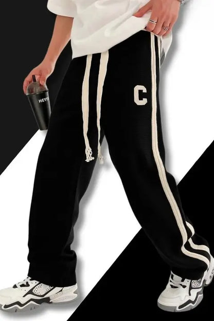 Unisex Jogger Pants with Side Stripe & "C" Logo – Streetwear Style