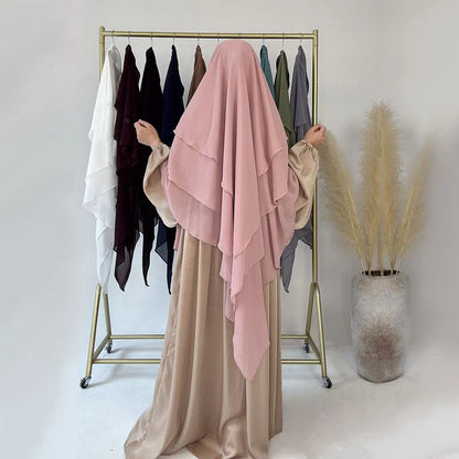 3 Layer Butterfly Khimar + Niqab Set - ROSE
