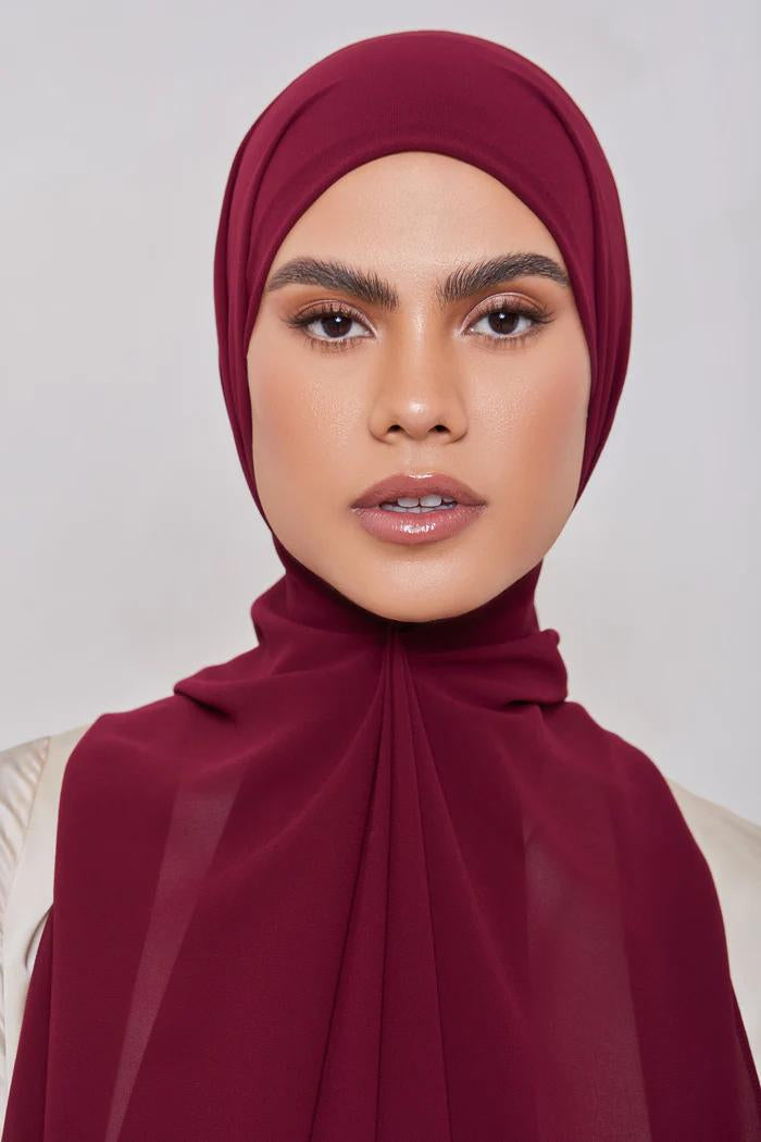 Essential Chiffon Hijab - Marsala the-stylefits