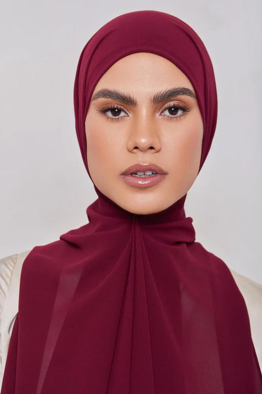 Essential Chiffon Hijab - Marsala the-stylefits