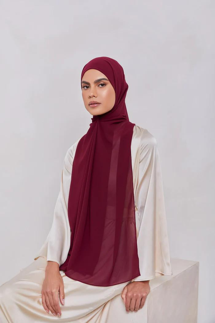 Essential Chiffon Hijab - Marsala the-stylefits