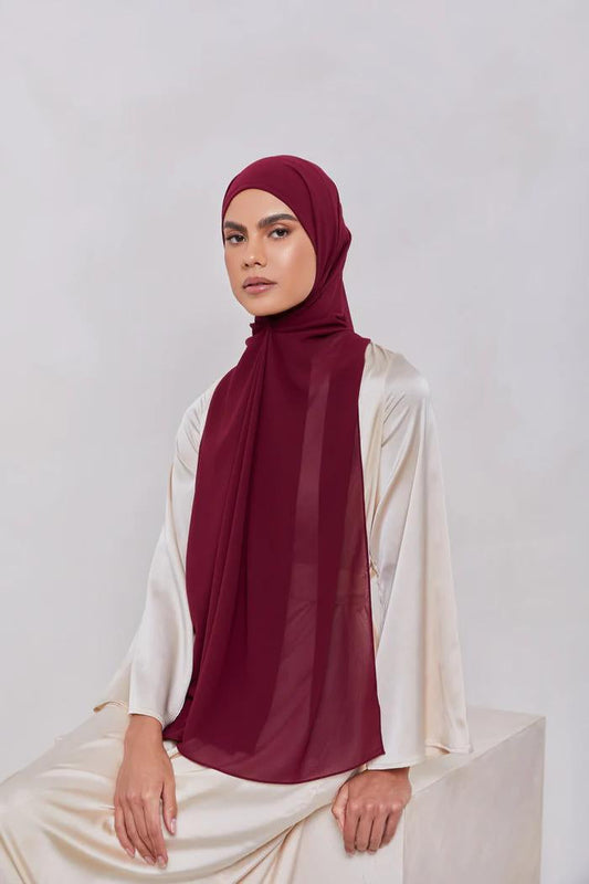 Essential Chiffon Hijab - Marsala the-stylefits