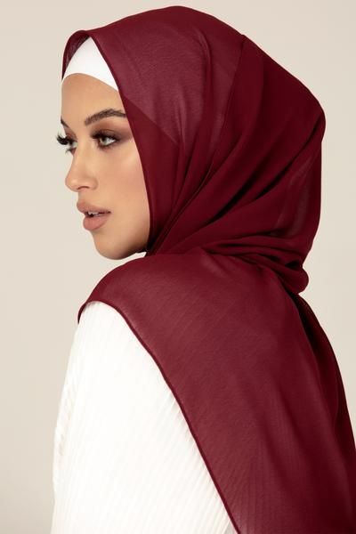 Essential Chiffon Hijab - Merlot the-stylefits