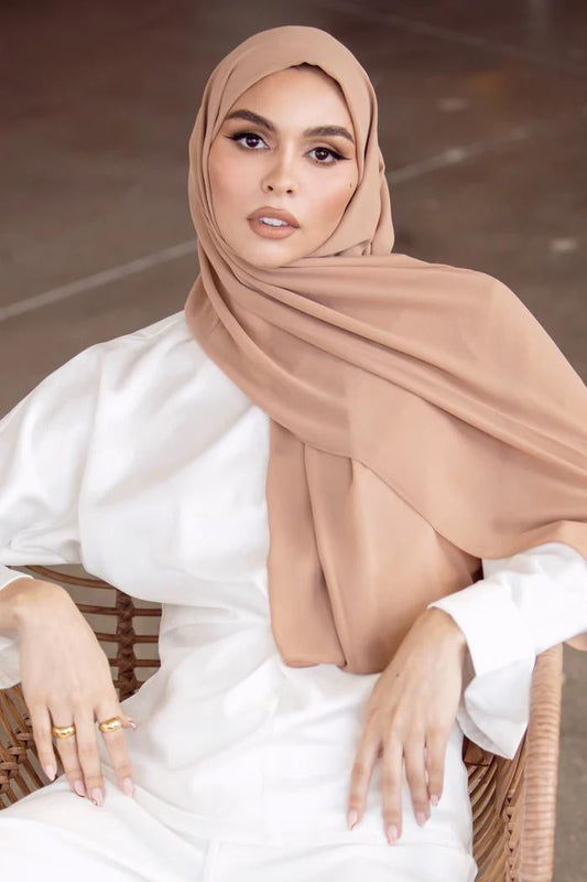 Essential Chiffon Hijab - Natural the-stylefits